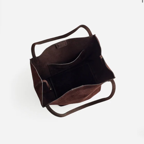 Madewell The Shopper Tote Dark Carob Brown Suede - Picture 2 of 3